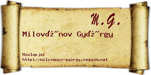 Milovánov György névjegykártya